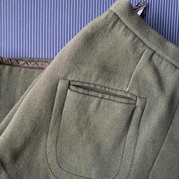 Sz Sm 60s Vintage Heavy Wool Mod Green Skirt - Picture 7 of 15